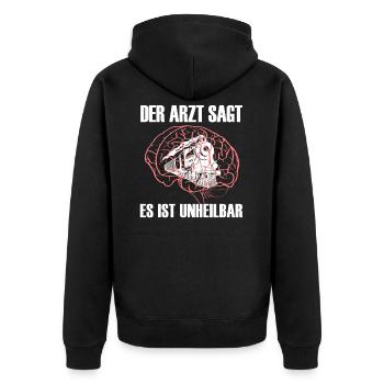 Train driver Lok saying train train driver steam locomotive - Unisex Premium Organic Zip Hoodie - black - Back - Nico (187cm)