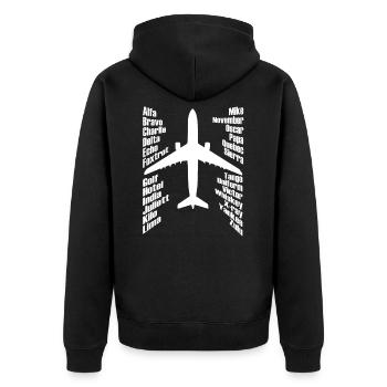 Aérodrome de pilote d'avion - Veste à capuche bio Premium Unisexe - noir - Dos - Nico (187cm)
