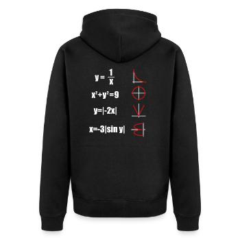 mathematician - Unisex Premium Organic Zip Hoodie - black - Back - Nico (187cm)