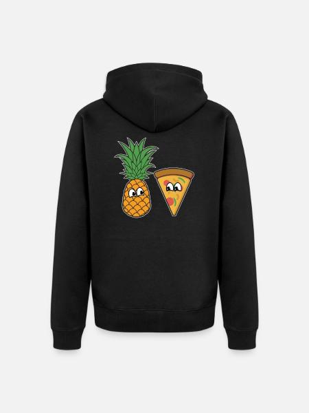 Pizza - Unisex Premium Organic Zip Hoodie - black