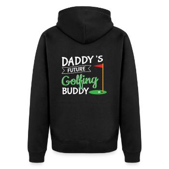 Golf Daddy Buddy Say Golfer Golfer Hobby - Unisex Premium Organic Zip Hoodie - black - Back - Nico (187cm)
