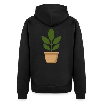 garden - Unisex Premium Organic Zip Hoodie - black - Back - Nico (187cm)
