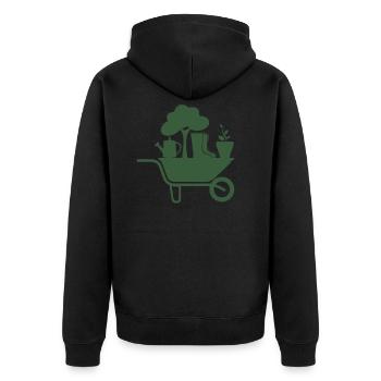 garden - Unisex Premium Organic Zip Hoodie - black - Back - Nico (187cm)
