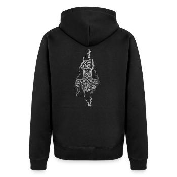 Thor Vikings Marteau - Veste à capuche bio Premium Unisexe - noir - Dos - Nico (187cm)