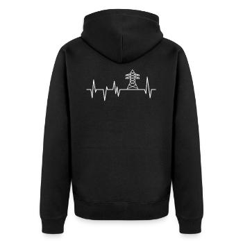 electrician - Unisex Premium Organic Zip Hoodie - black - Back - Nico (187cm)