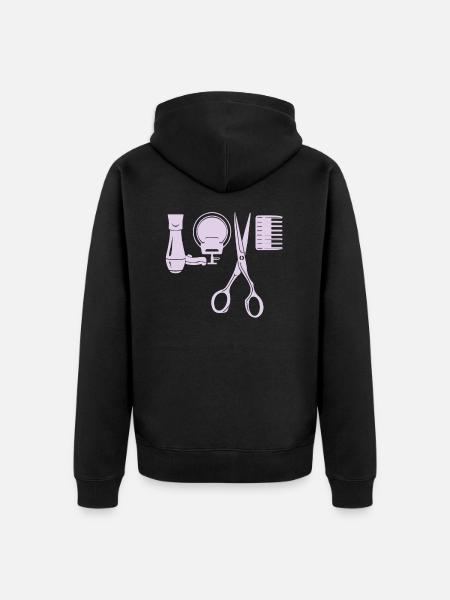 Coiffeur coiffeur coiffeur - Veste à capuche bio Premium Unisexe - noir