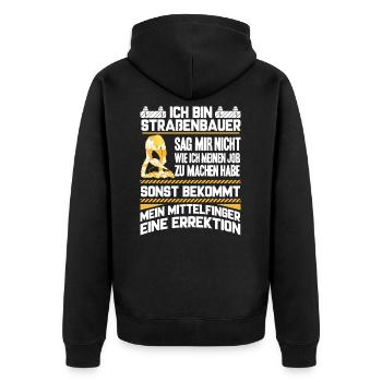 Construction site construction worker construction - Unisex Premium Organic Zip Hoodie - black - Back - Nico (187cm)
