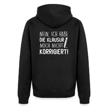Lehrer Schule Lehrerin Biologie - Unisex Premium Bio Zip Hoodie - Schwarz - Hinten - Nico (187cm)