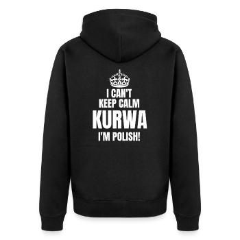 Je ne peux pas garder mon calme Kurwa Je suis Polonais Pologne Pays - Veste à capuche bio Premium Unisexe - noir - Dos - Nico (187cm)