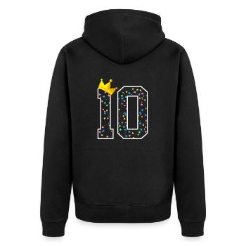 10e anniversaire Dix couronnes nombre Prince Princesse - Veste à capuche bio Premium Unisexe - noir - Dos - Nico (187cm)
