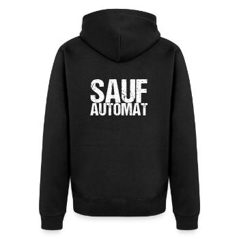 Saufautomat Spruch Säufer Saufen Mallorca Spruch - Unisex Premium Bio Zip Hoodie - Schwarz - Hinten - Nico (187cm)