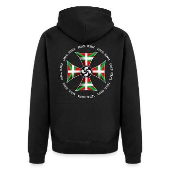 croix basque design 82 - Veste à capuche bio Premium Unisexe - noir - Dos - Nico (187cm)