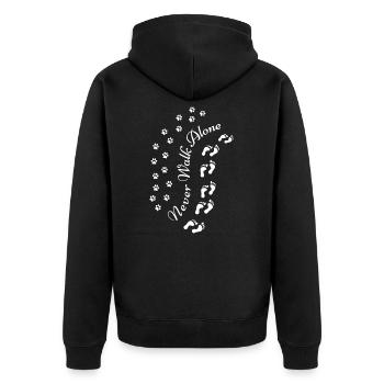Never Walk Alone Hundeliebe Hundebesitzer Tierlieb - Unisex Premium Bio Zip Hoodie - Schwarz - Hinten - Nico (187cm)