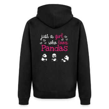Panda amour Panda Pandas Amateur de panda Ours Panda - Veste à capuche bio Premium Unisexe - noir - Dos - Nico (187cm)