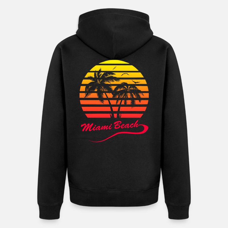 Miami Beach - Unisex Premium Bio Zip Hoodie - Schwarz