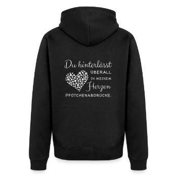 Hunde Sprüche Hund Hundeliebhaber Hundebesitzer - Unisex Premium Bio Zip Hoodie - Schwarz - Hinten - Nico (187cm)
