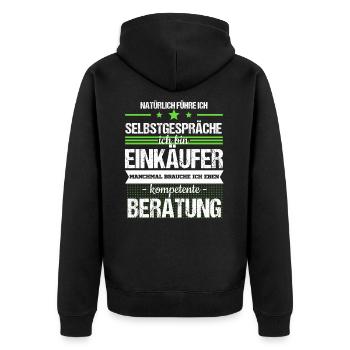 Einkäufer Einkauf Technisch Job Beruf Geschenk - Unisex Premium Bio Zip Hoodie - Schwarz - Hinten - Nico (187cm)