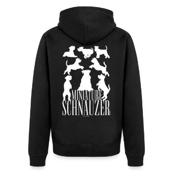 Zwergschnauzer - Unisex Premium Bio Zip Hoodie - Schwarz - Hinten - Nico (187cm)