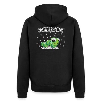 Snow caterpillar in winter with snow - Unisex Premium Organic Zip Hoodie - black - Back - Nico (187cm)
