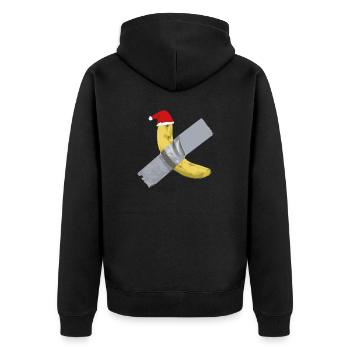 Banane Klebeband Weihnachten - Unisex Premium Bio Zip Hoodie - Schwarz - Hinten - Nico (187cm)