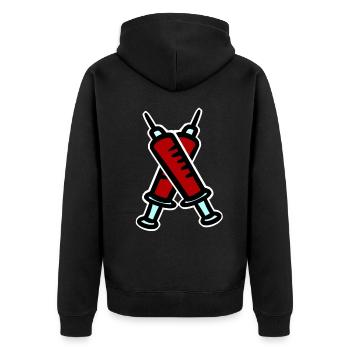 Bloody seringue sang dessiner médecin phobie premiers secours - Veste à capuche bio Premium Unisexe - noir - Dos - Nico (187cm)