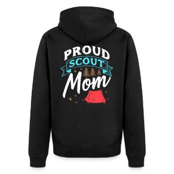 Fière maman scoute - Veste à capuche bio Premium Unisexe - noir - Dos - Nico (187cm)