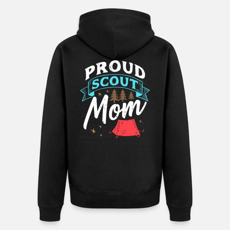 Fière maman scoute - Veste à capuche bio Premium Unisexe - noir