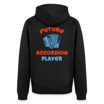 Cadeau de joueur d'accordéon - Veste à capuche bio Premium Unisexe - noir - Dos - Nico (187cm)