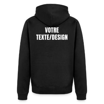 Personalized Gift Idea - Unisex Premium Organic Zip Hoodie - black - Back - Nico (187cm)