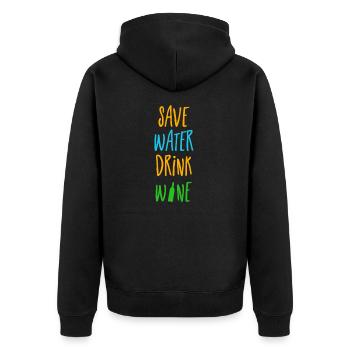 économiser l'eau boire du vin - économiser l'eau boire du vin - Veste à capuche bio Premium Unisexe - noir - Dos - Nico (187cm)