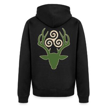 symbole celtique 1 e 1 avec cerf - Veste à capuche bio Premium Unisexe - noir - Dos - Nico (187cm)