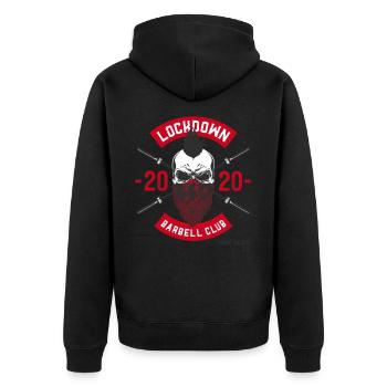Lockdown Barbell Club - Veste à capuche bio Premium Unisexe - noir - Dos - Nico (187cm)