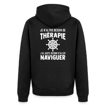 d'aller naviguer capitaine t-shirt - Veste à capuche bio Premium Unisexe - noir - Dos - Nico (187cm)