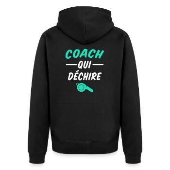 coach qui déchire - Veste à capuche bio Premium Unisexe - noir - Dos - Nico (187cm)