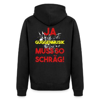 Guggenmusik Guggenmusiker Kostüm Narren Musiker - Unisex Premium Bio Zip Hoodie - Schwarz - Hinten - Nico (187cm)