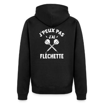 J'peux pas j'ai fléchette - Veste à capuche bio Premium Unisexe - noir - Dos - Nico (187cm)