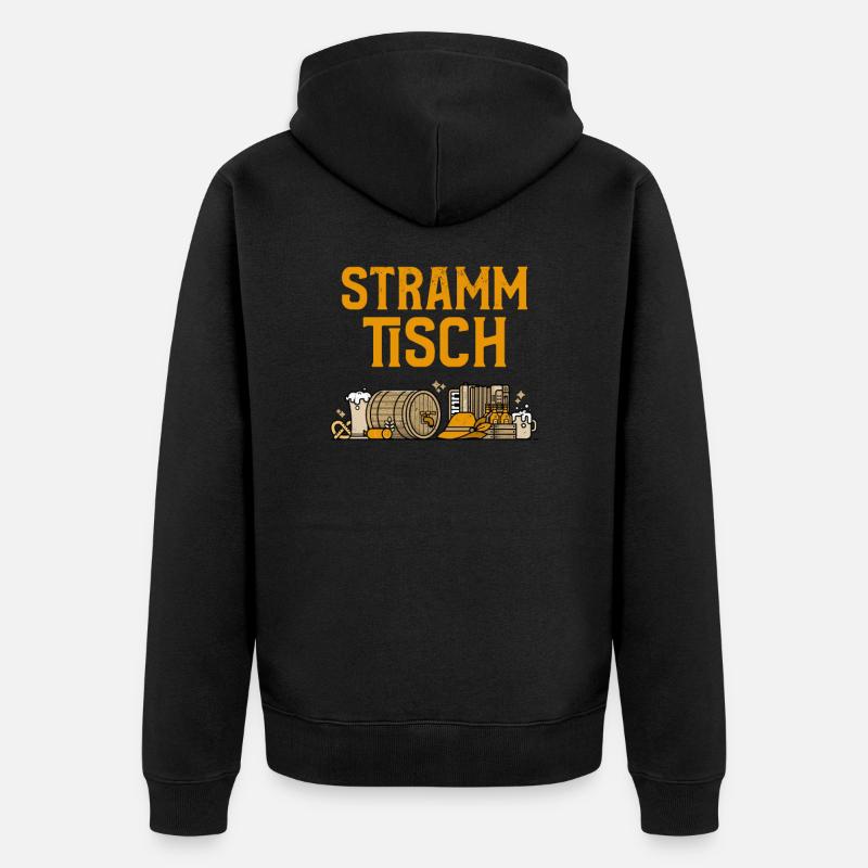 Strammtisch Stammtisch Bier Stramm Hackenstramm - Unisex Premium Bio Zip Hoodie - Schwarz