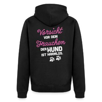 Hundebesitzerin Hundeliebhaberin Hündin Hund - Unisex Premium Bio Zip Hoodie - Schwarz - Hinten - Nico (187cm)