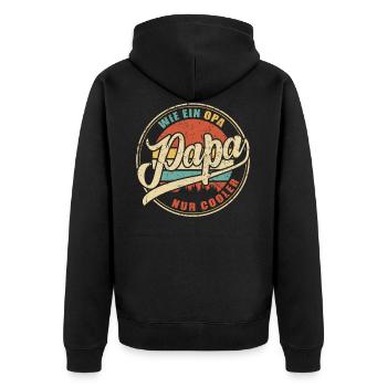 Dad Like A Grandpa Just Cool Father Father's Day Done - Unisex Premium Organic Zip Hoodie - black - Back - Nico (187cm)