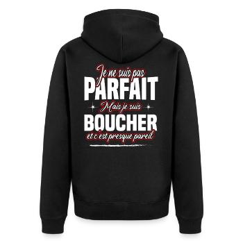 Boucher - Veste à capuche bio Premium Unisexe - noir - Dos - Nico (187cm)
