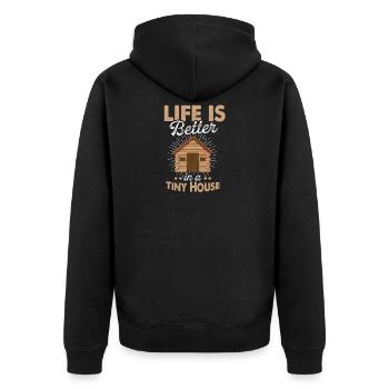 Tiny House - Unisex Premium Organic Zip Hoodie - black - Back - Nico (187cm)