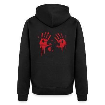 Bloody hands scary Halloween motif - Unisex Premium Organic Zip Hoodie - black - Back - Nico (187cm)