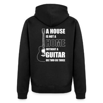 Gitarristen Musiker Akustische Gitarre Geschenk - Unisex Premium Bio Zip Hoodie - Schwarz - Hinten - Nico (187cm)