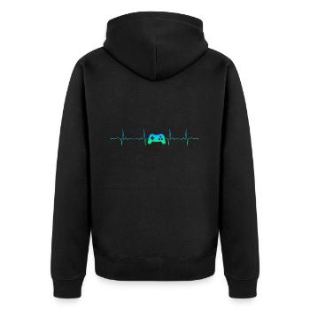 Cadeau de console de jeu Gaming Heartbeat Gamer - Veste à capuche bio Premium Unisexe - noir - Dos - Nico (187cm)