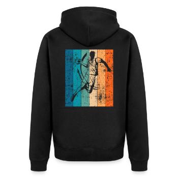 Cadeau vintage de handball joueur rétro handball - Veste à capuche bio Premium Unisexe - noir - Dos - Nico (187cm)