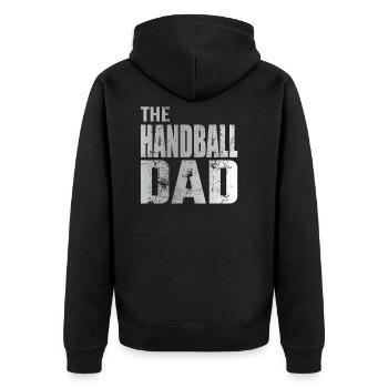 Cadeau de joueur de handball père papa handball - Veste à capuche bio Premium Unisexe - noir - Dos - Nico (187cm)
