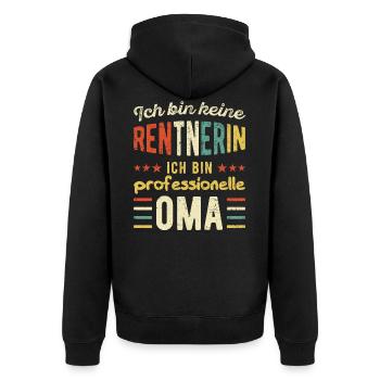 Keine Rentnerin Professionelle Oma Ruhestand Rente - Unisex Premium Bio Zip Hoodie - Schwarz - Hinten - Nico (187cm)