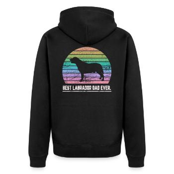 Best Labrador Dad Dog Father Gift - Unisex Premium Organic Zip Hoodie - black - Back - Nico (187cm)
