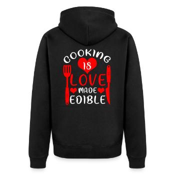 Hobby Cook Man Kitchen Cook Chef Déclaration - Veste à capuche bio Premium Unisexe - noir - Dos - Nico (187cm)