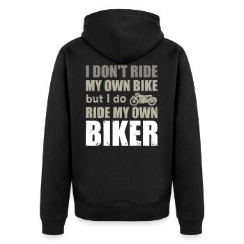 Je conduis ma propre fille de motocycliste - Veste à capuche bio Premium Unisexe - noir - Dos - Nico (187cm)
